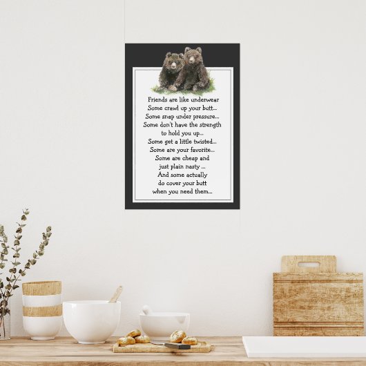 友達おもしろいの引用文は下着のようなもの ポスター (キッチン)