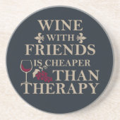 友達おもしろいの生徒のためのワイン引用文 コースター (正面)