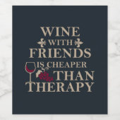 友達おもしろいの生徒のためのワイン引用文 ワインラベル (シングルラベル)