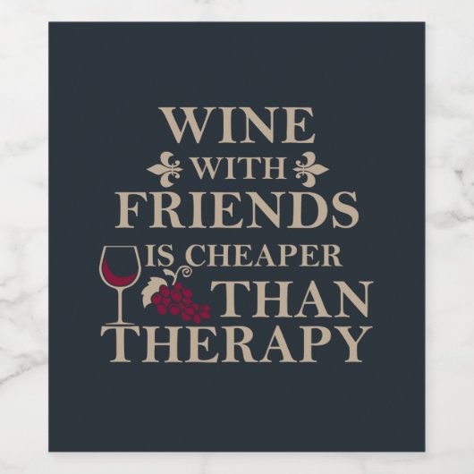 友達おもしろいの生徒のためのワイン引用文 ワインラベル (シングルラベル)