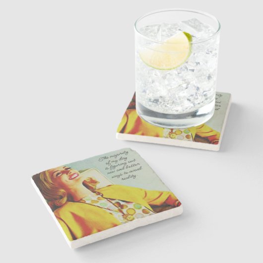 友達おもしろいワイン引用文ギフト引っ越し祝いパーティー ストーンコースター (横)