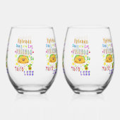 友達がタコを減らすのを許可しない ステムなしワイングラス (裏面)