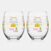 友達がタコを減らすのを許可しない ステムなしワイングラス (左)