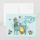 友達が世界でかわいい犬の猫を作る ポストカード (正面/裏面)