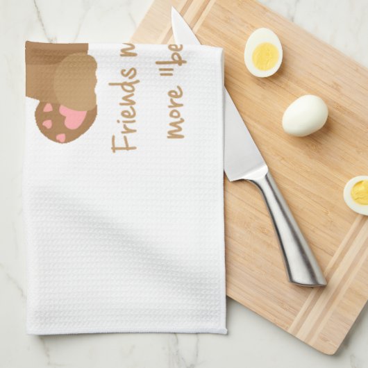 友達が人生を耐え忍ぶ感動的引用文 キッチンタオル (四つ折り)