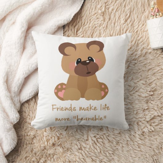 友達が人生を耐え忍ぶ感動的引用文 クッション (ブランケット)