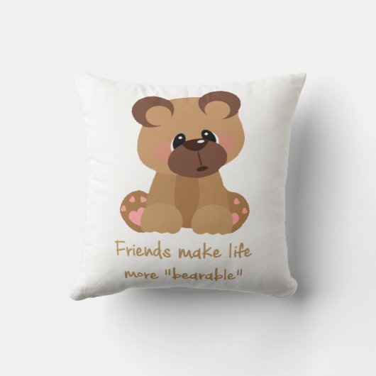 友達が人生を耐え忍ぶ感動的引用文 クッション (裏面)