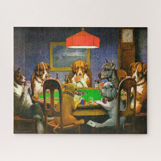 友達が困っている 犬のポーカー 1903 ジグソーパズル (横)