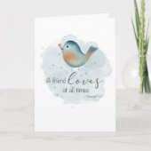 友達が聖なる書物、 経典水彩鳥を愛する カード (正面)