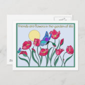 友達が花を咲かせる|過去記事 ポストカード (正面/裏面)