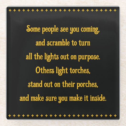 友達が道を照らす ガラスコースター (正面)