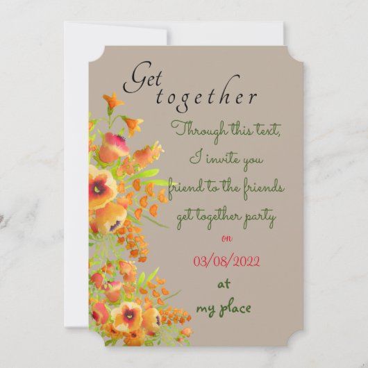 友達が集まる 招待状 (正面)