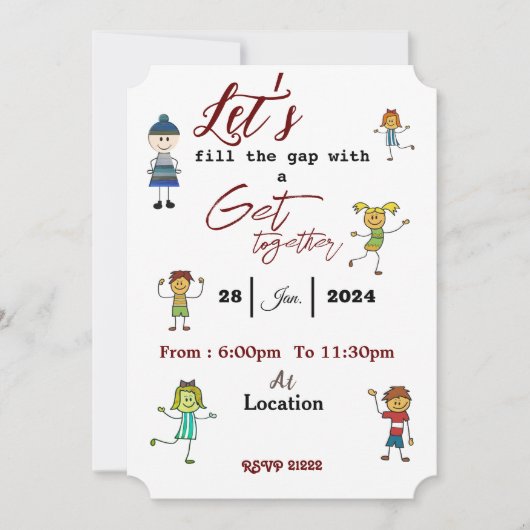 友達が集まる 招待状 (正面)