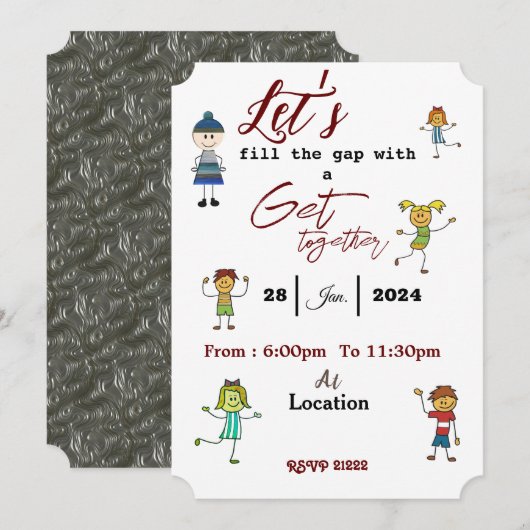 友達が集まる 招待状 (正面/裏面)