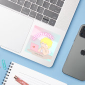 友達こんにちは ビニールステッカー シール (ノートパソコンとiPhone)