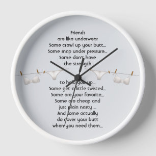 友達ってパンツみたい Funny Quote 壁時計