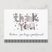 友達でいてくれてありがとう - 手描きのポップな文字 ポストカード (正面)