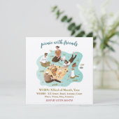 友達とのピクニック イラスト イベント招待状 招待状 (スタンド正面)