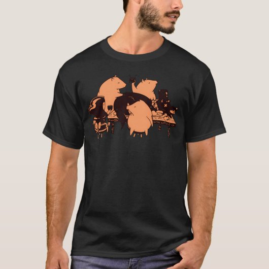 友達との夕食は楽しい Tシャツ (正面)