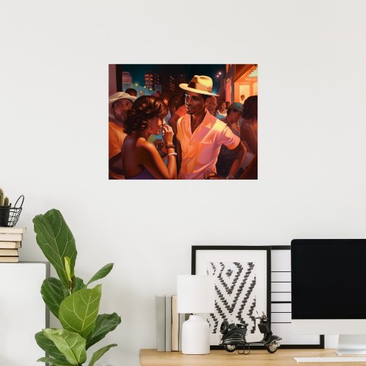 友達とクールマイアミの夜を楽しむ ポスター (ホームオフィス)