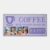 友達とコーヒーは4枚の写真を紫で追加 デスクマット (正面)