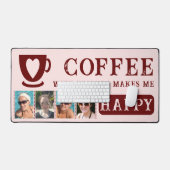 友達とコーヒーを追加4写真バーガンディ デスクマット (キーボード&マウス)