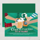 友達とビールの招待状 招待状 (正面/裏面)