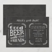 友達とビールを飲もう！招待状 招待状 (正面/裏面)