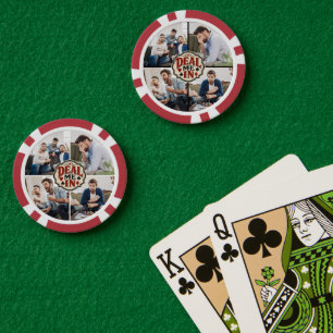 友達とポーカーゲームの夜の写真「Deal me in」 ポーカーチップ