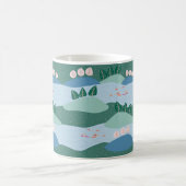 友達とモダン川で泳ぐオープンウォーター コーヒーマグカップ (中央)