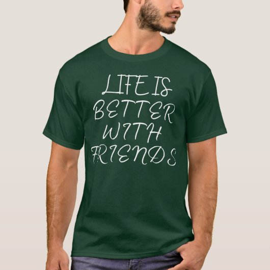友達と一緒が一番少年 Tシャツ (正面)