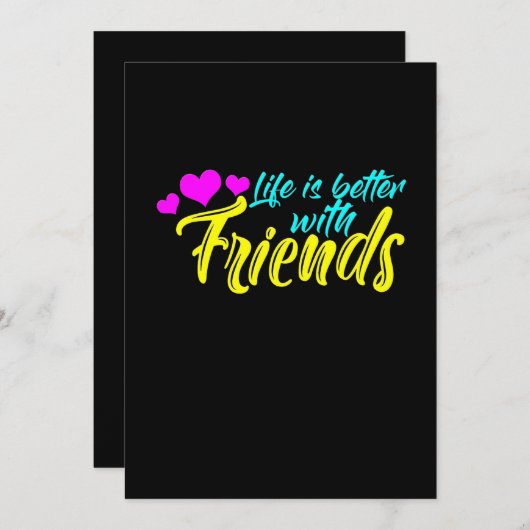 友達と一緒なら人生はもっと楽しい 招待状 (正面/裏面)