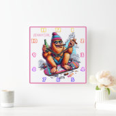 友達と一緒にいることをうれしく思う スクエア壁時計 (ホーム)