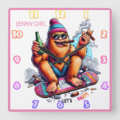 友達と一緒にいることをうれしく思う スクエア壁時計 (正面)