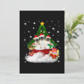 友達と一緒にクリスマスツリーの前で喜ぶパグパグ 招待状 (スタンド正面)