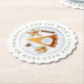 友達と一緒にパイ救済プをもらう友達 ペーパーコースター (アングル)