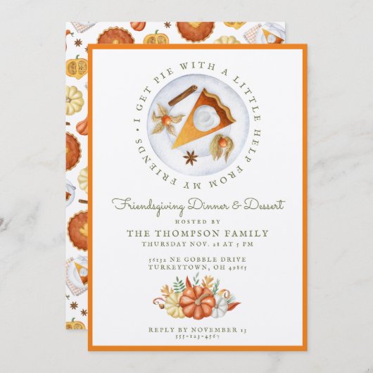 友達と一緒にパイ救済プをもらう友達 招待状 (正面/裏面)