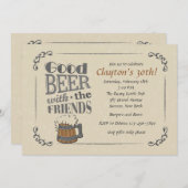 友達と一緒に美味しいビールを飲もう! 招待状 (正面/裏面)