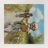 友達と一緒に自転車に乗る ジグソーパズル (横)