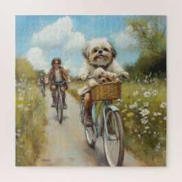 友達と一緒に自転車に乗る ジグソーパズル