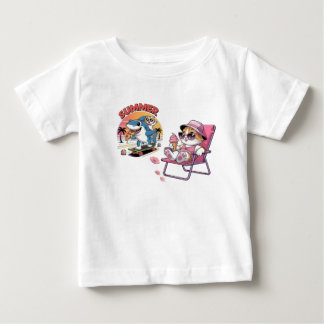 友達と夏 ベビーTシャツ