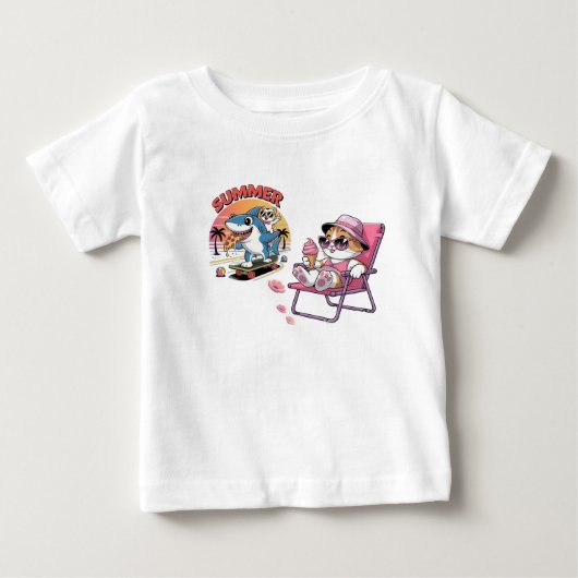 友達と夏 ベビーTシャツ (正面)