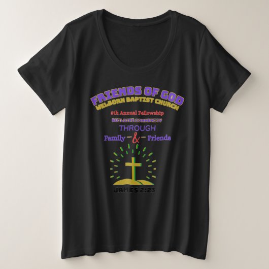 友達と家族のTシャツ プラスサイズTシャツ (デザイン正面)
