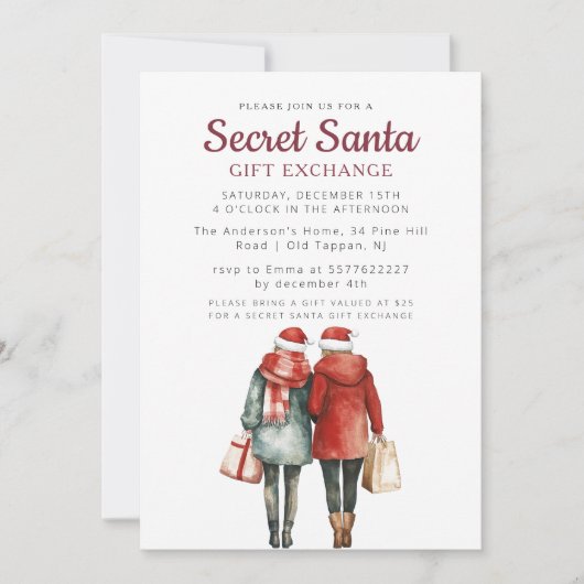 友達と抱き枕シークレットサンタクリスマスパーティー 招待状 (正面)