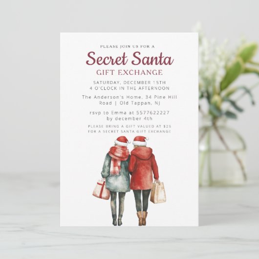 友達と抱き枕シークレットサンタクリスマスパーティー 招待状 (スタンド正面)
