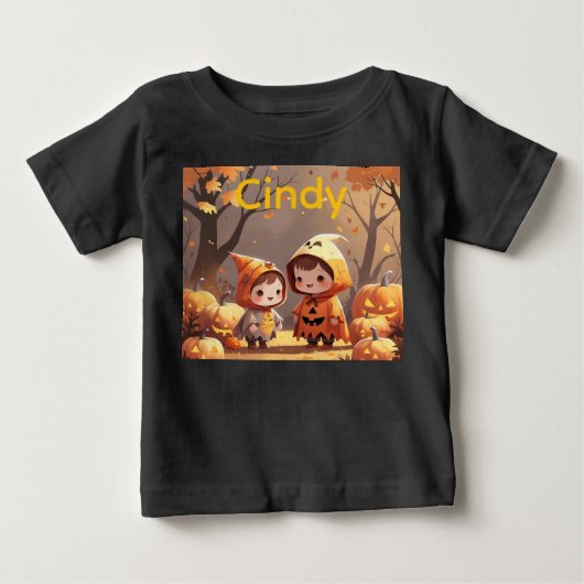友達と楽しむ秋 ベビーTシャツ (正面)