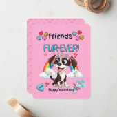 友達と永遠にキュートな子犬のバレンタインカード ノートカード (正面/裏面インサイチュ)