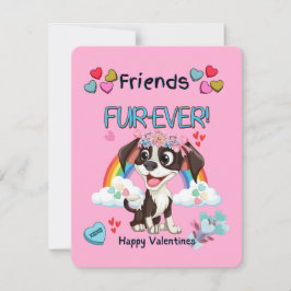 友達と永遠にキュートな子犬のバレンタインカード ノートカード