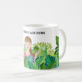 友達と自分自身を囲む植物コーヒーマグ コーヒーマグカップ (正面右)