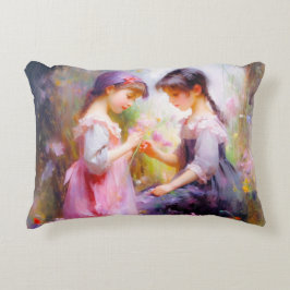 友達と花 アクセントクッション